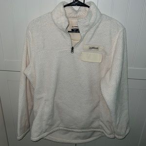 Fuzzy crewneck jacket